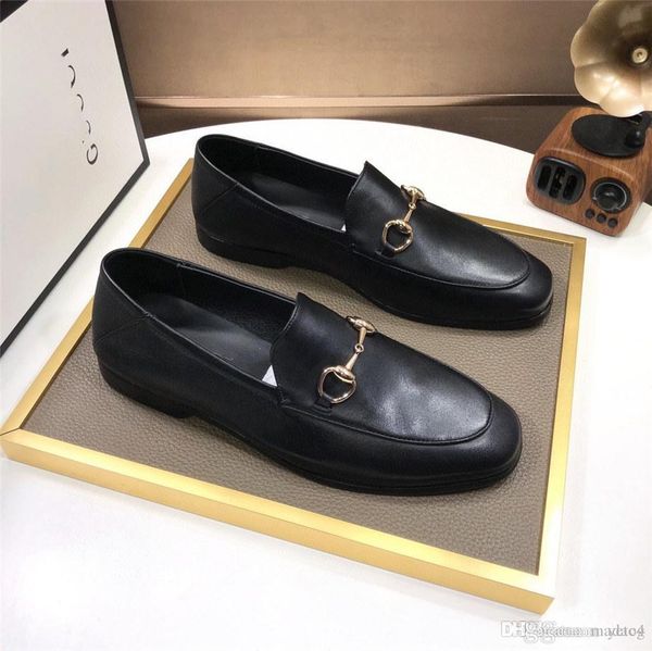 

aa original mens shoes casual plus size leather luxury designer social driving brand fashion dress moccasins men loafers c3, Black