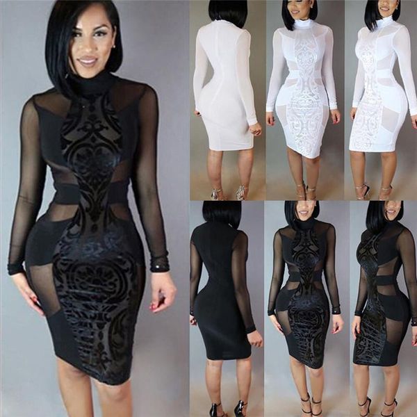 

casual dresses women bandage long sleeve dress lace mini, Black;gray