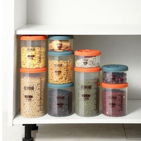 

sealed jar kitchen grade transparent grain storage box large capacity thickened plastic tank bottles & jars