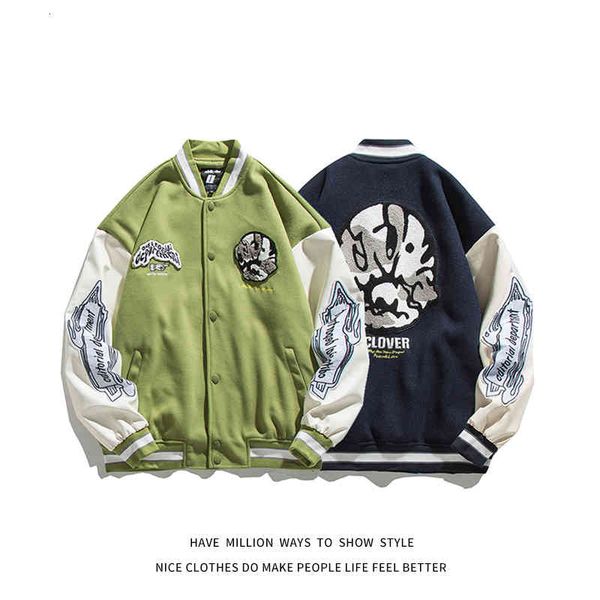 

men's jackets 2021 autumn parquet leather embroidery pu de letterman men's jacket baseball bomber women's oversze varsity, Black;brown