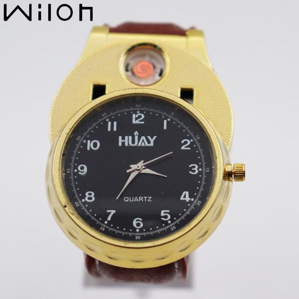 

wristwatches lighter watch for men quartz watches sports military casual wirstwatch personality cigarette usb charging f888, Slivery;brown
