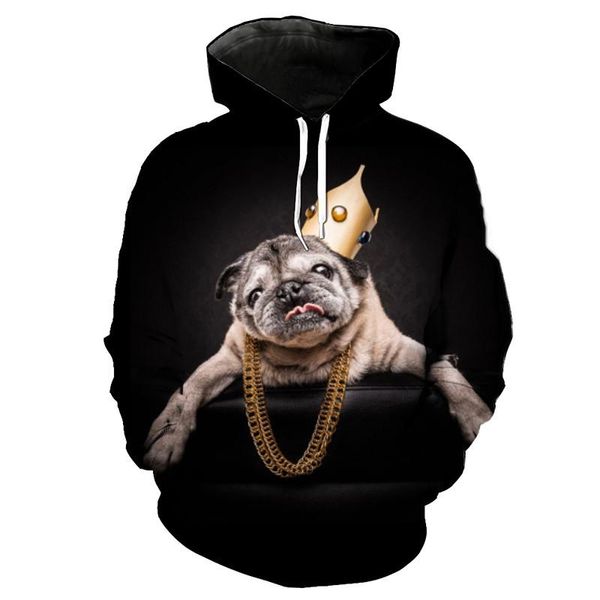 

men's hoodies & sweatshirts usa size mens 2021 clothes black casual loose fashion hooded sweatshirt cute dog 3d print hoodie