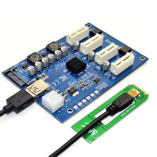 

computer cables & connectors usb3.0 converter extender adapter card pci-e 1x to 4 ports pci express m2 expansion for ethereum mining eth