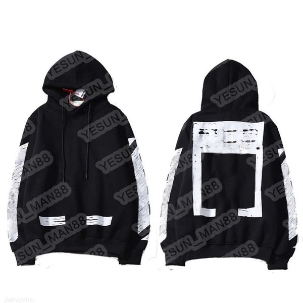

designer luxury off classic arrow line katoen hip hop heren hoodie couple black and white printed men's women's hooded casual buck
