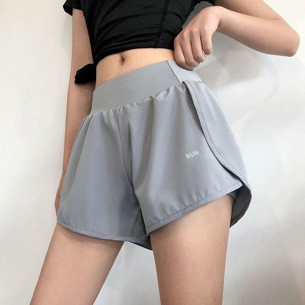 

yoga outfit sports shorts women high waist anti-glare fitness pants loose casual outerwear running quick-drying thin gym training wear