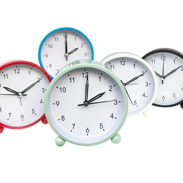 

creative simple metal mute large with night light movement student alarm clock