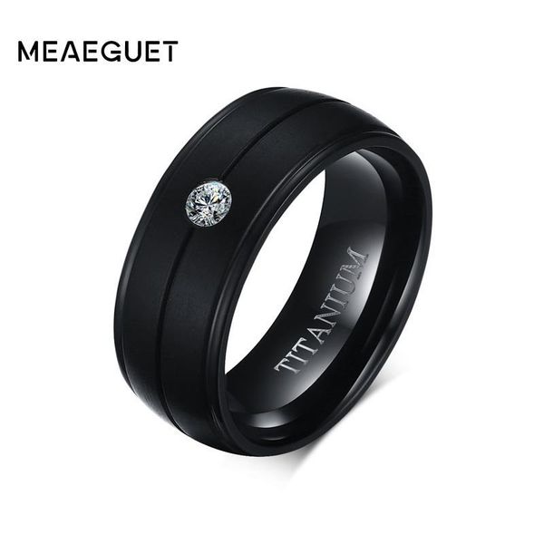 

wedding rings meaeguet 100% titanium cubic zirconia for men black rock punk engagement accessories anel jewelry, Slivery;golden