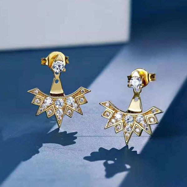 

hbp diamond earrings and studs for women 925 pure silver sector light earrings, Golden