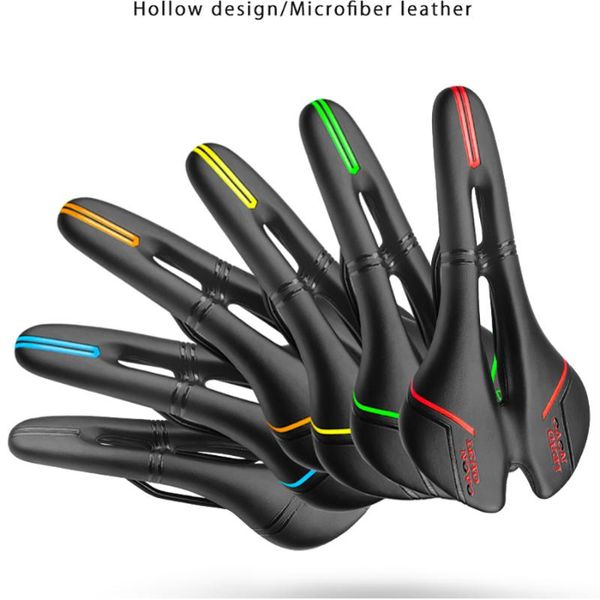 

cycling mtb mountain bike bicycle silicone skidproof saddle seat silica gel cushion black fiber+leather saddles