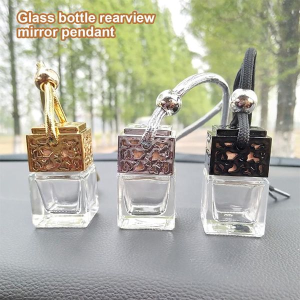 

car air freshener empty glass bottle scent perfume hanging rearview mirror ornament essential oil diffuser fragrance