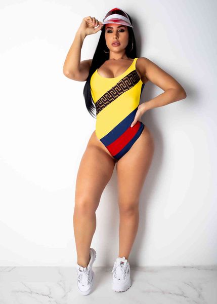 

multi 5200 women's 2021 new beach bikini color stitching one piece swimsuit, White;black