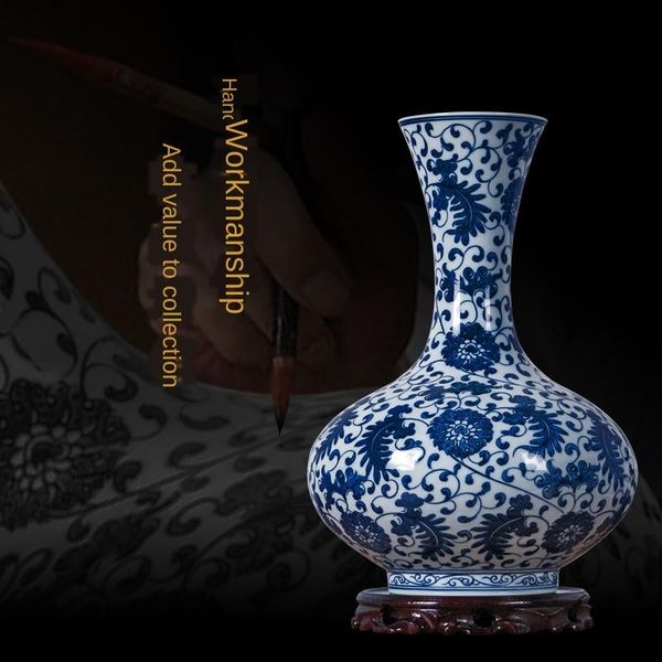 

vases antique blue pattern porcelain vase jingdezhen handmade chinese-style home decoration vintage ceramic ornament