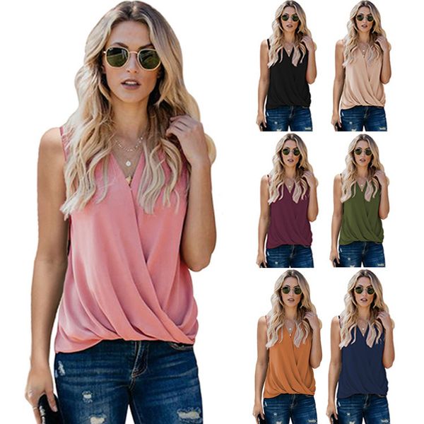 

summer womens sleeveless tank pink v-neck women mujer de moda fashion shirt casual clothing, White