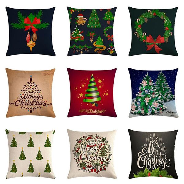 

cushion/decorative pillow christmas tree case cotton linen cushion cover pillowcase throw home decor sofa decorative 45x45cm