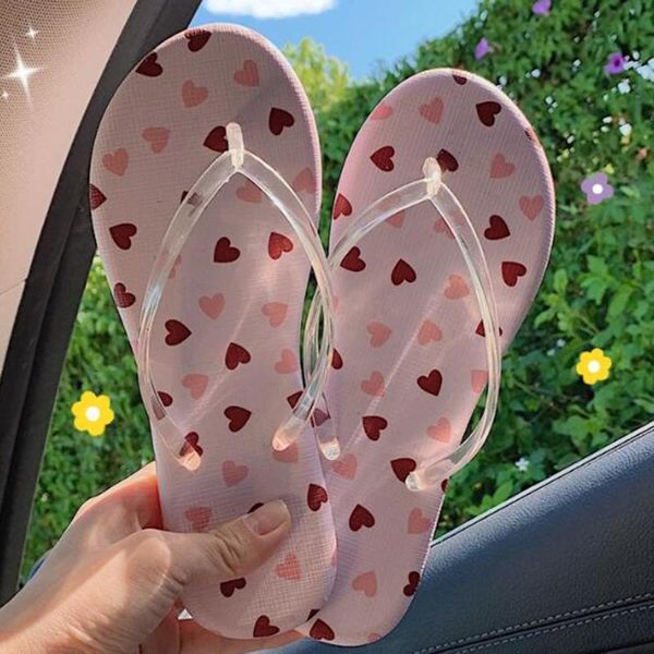 

womens casual outdoor flat transparent beach slippers fashion house non-slip women shoes summer girly heart flip flops qq89, Black