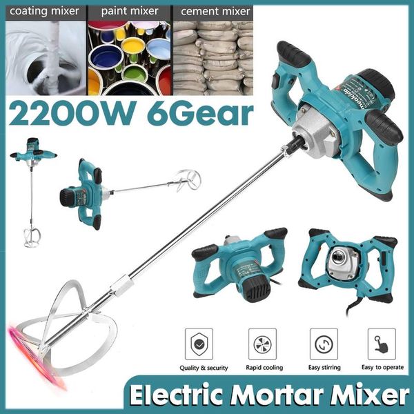 

power tool sets doersupp 2200w industrial adjustable speed mixer handheld paint cement plaster mortar coating powder mixing machine