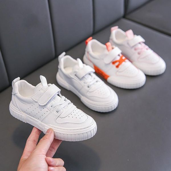 

children canvas shoes 2021 spring boys girls child soft bottom kids sneakers hook loop white 24-37#, Black;red