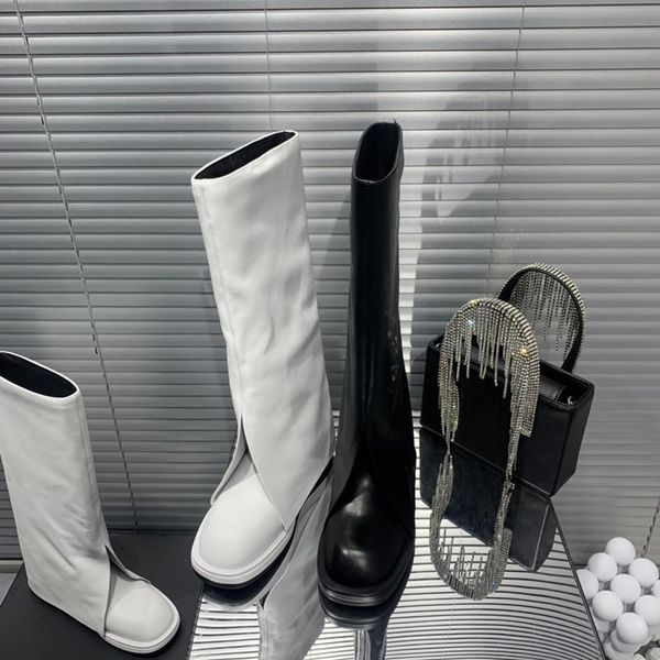 

designer's latest women's boots pure leather imitated trouser leg design luxury custom logo perfect copy fashion style, Black