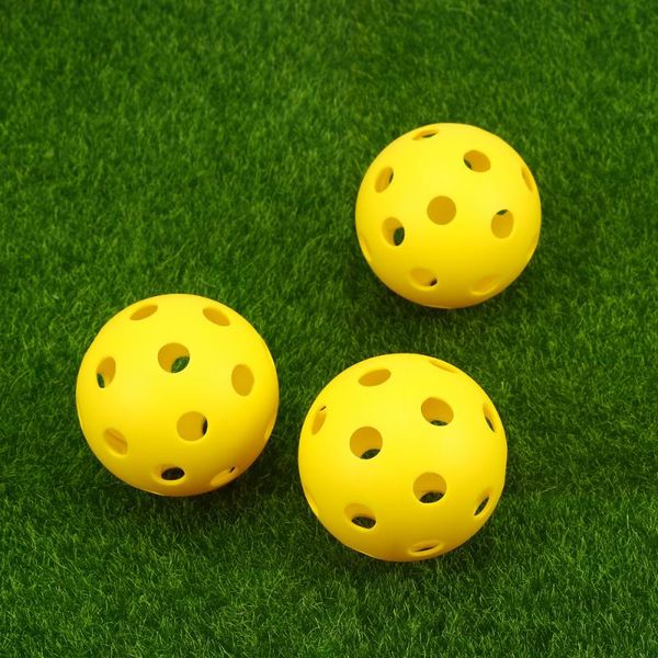 

golf balls 14pcs yellow pickleball with holes for indoor and outdoor courts