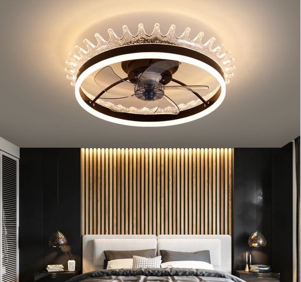 Lampada a LED moderna con ventilatore a soffitto senza lame Camera da letto Telecomando Dining Sala Dining Fans Light