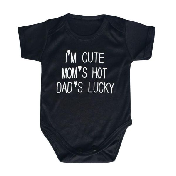 

born baby boy girl bodysuit outfit costume letter i' cute mom's dad's lucky print boys clothes infant jumpsuits, Blue