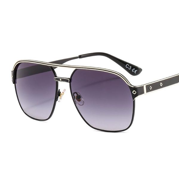 

fashion sunglasses frames double beam trend for men and women, Black