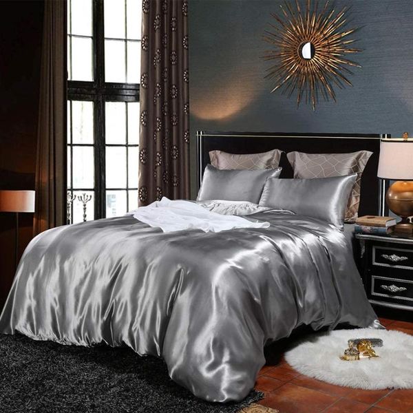 

bedding sets silk set luxury satin duvet cover comforter with sheet quilt piece