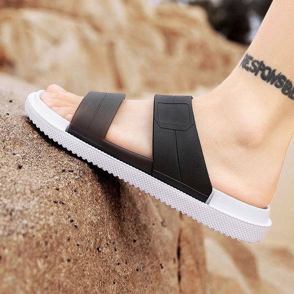 

2021 wholesale mens womens korean version of cross-border slippers summer fashion outer wear trend outdoor flip flops men's sandals and, Black