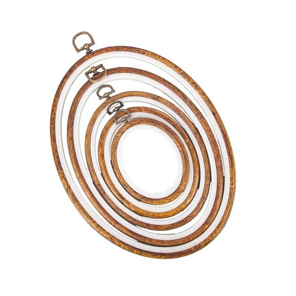 

diamond painting 5pcs oval wood grain cross embroidery frame hoops stretch antique plastic diy circle sewing supplies