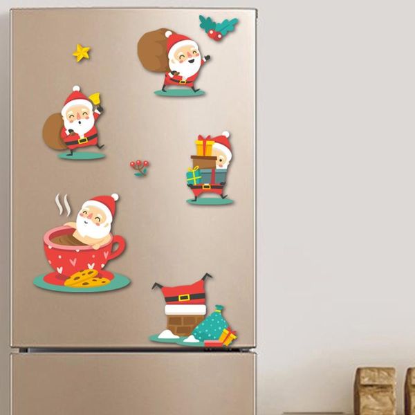 

wall stickers christmas cartoon refrigerator kitchen removable mural decal home decorations pegatinas