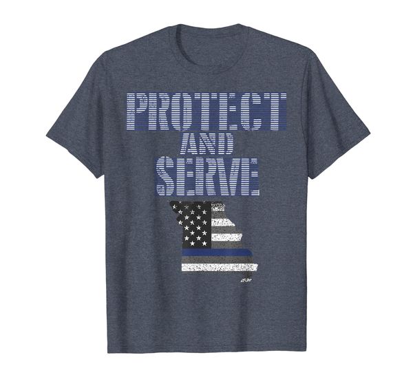 

protect serve | thin blue line police shirt - missouri, White;black