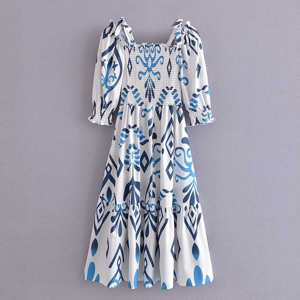 

stylish women dress summer arrival prints female shirred bust sundress 210602, Black;gray
