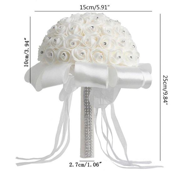 

wedding flowers handmade bridal artificial foam roses flower bride bouquet party decor