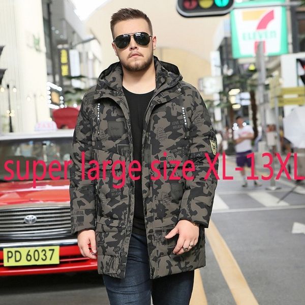 

white duck feather men's et, thick casual coat, loose, camouflage, large, -10xl11xl12xl13xl, Black