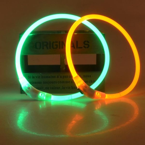 

dog collars & leashes luminous collar goods for pets harness usb charging leash dogs safe led light chihuahua animals mascotas