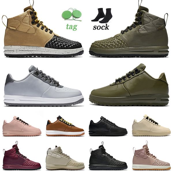 

lunar 1 duckboot running shoes mens women metallic gold medium olive canvas wolf grey summit white burgundy particle pink sports trainers sn, White;red