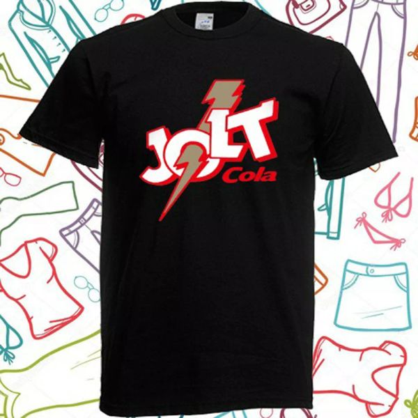 

jolt cola famous cola drink logo men's black t-shirt size s to 3xl, White;black