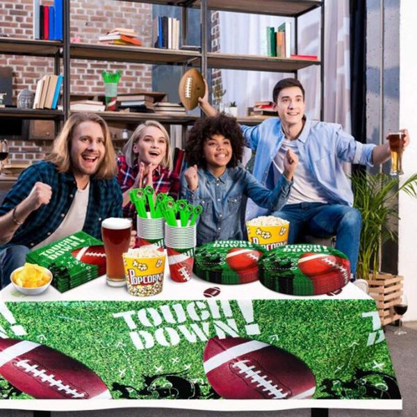 

disposable table covers cloth rugby football american atmosphere family festival party decoration