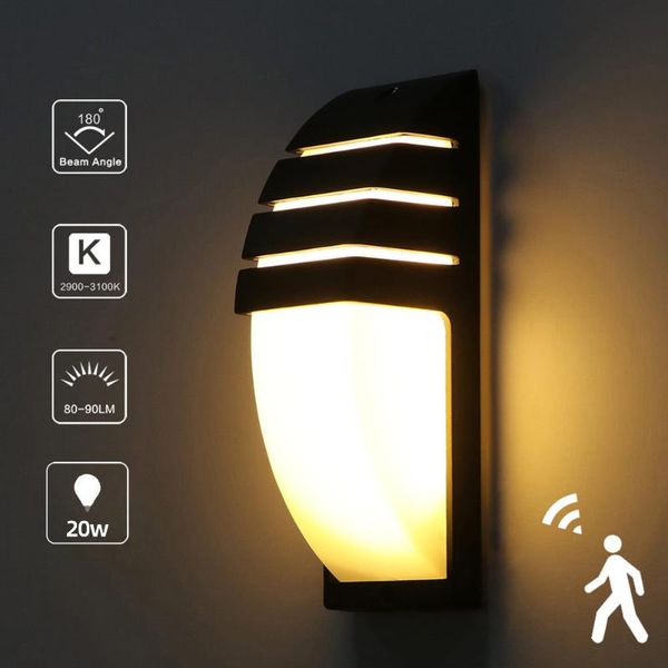 

wall light outdoor led waterproof lamp radar motion sensor courty garden porch 36w high brightness ac110v/220v lamps