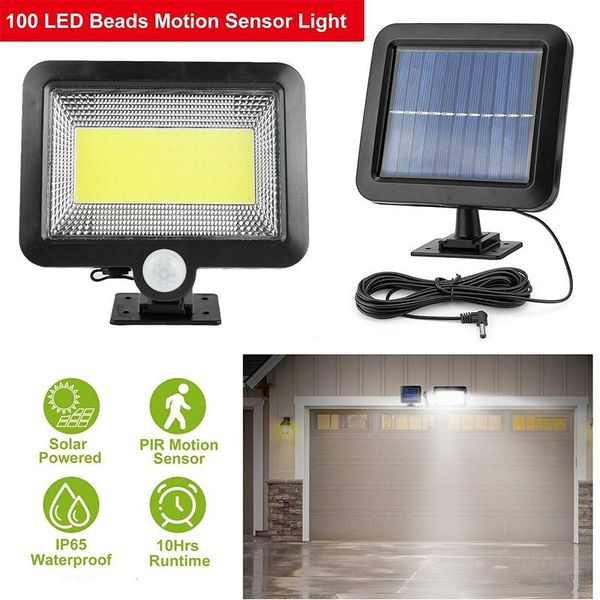 

solar lamps 100 led waterproof light outdoor lamp powered sunlight wall motion sensor security for garden