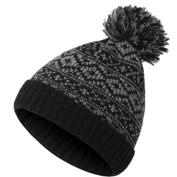

beanie/skull caps casual knit beanie hat women autumn winter warm soft cap print skiing plush fashion thicken hedging knitted cotton, Blue;gray