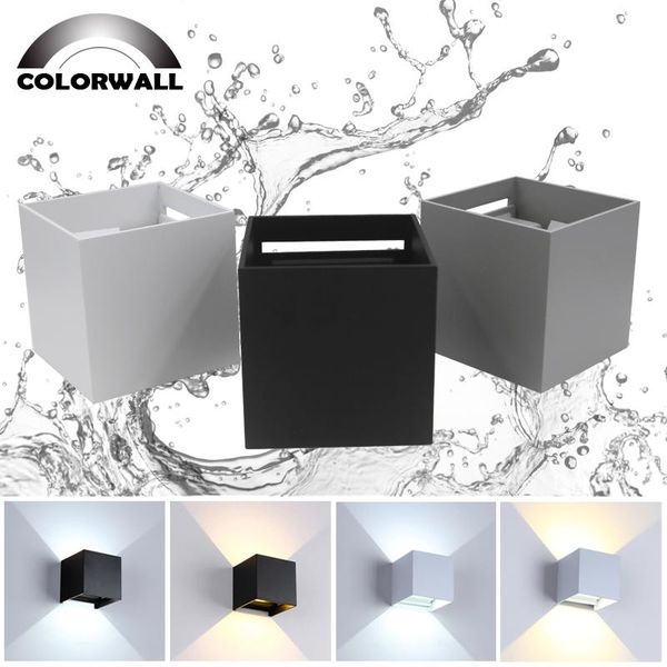 

outdoor lighting wall sconce adjustable surface mount ac85-265v gold cube waterproof ip65 garden light landscape lamp