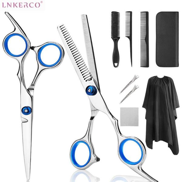 

lnkerco hair scissors hairdressing cutting barber professional scissor comb set thinning cut cape salon styling tool