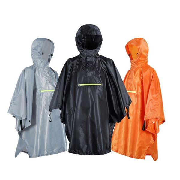 

racing sets 230t waterproof raincoat backpack rain cover cycling hiking with reflector rainproof poncho reflective strip, Black;blue