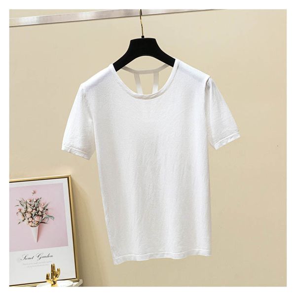 

tee classic simple summer leisure women's breathable short sleeve t-shirt, White