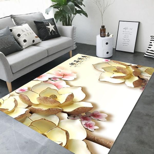 

carpets chinese style creative flower 3d living room rug bedroom coffee table yoga pad landscape rectangular floor mat decor