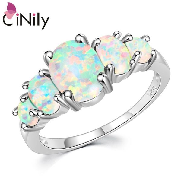 

wedding rings cinily white fire opal with oval big stone silver plated engagement minimalist bohemia boho jewelry size 10 11 12, Slivery;golden