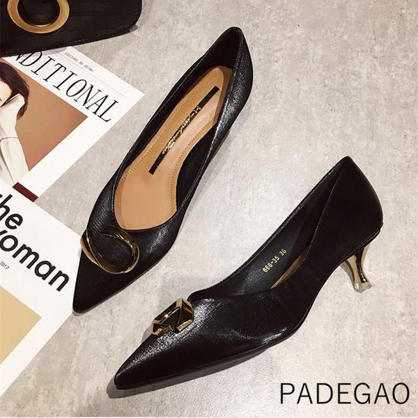 

dress shoes high heel 2021 women buckle black casual korean ol high-heeled elegant woman heels