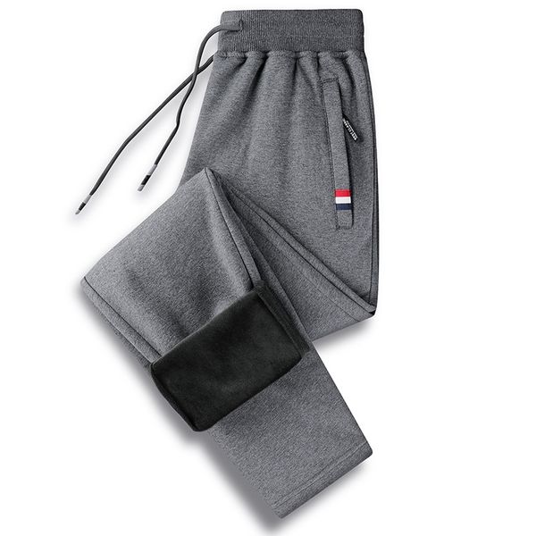 

men's sweatpants plush thickened autumn and winter trend casual straight tube leggings fattening oversized guard, White;black