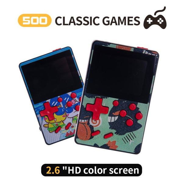 

mini retro game console built-in 500 portable video 2.6 inch screen gift for kids players